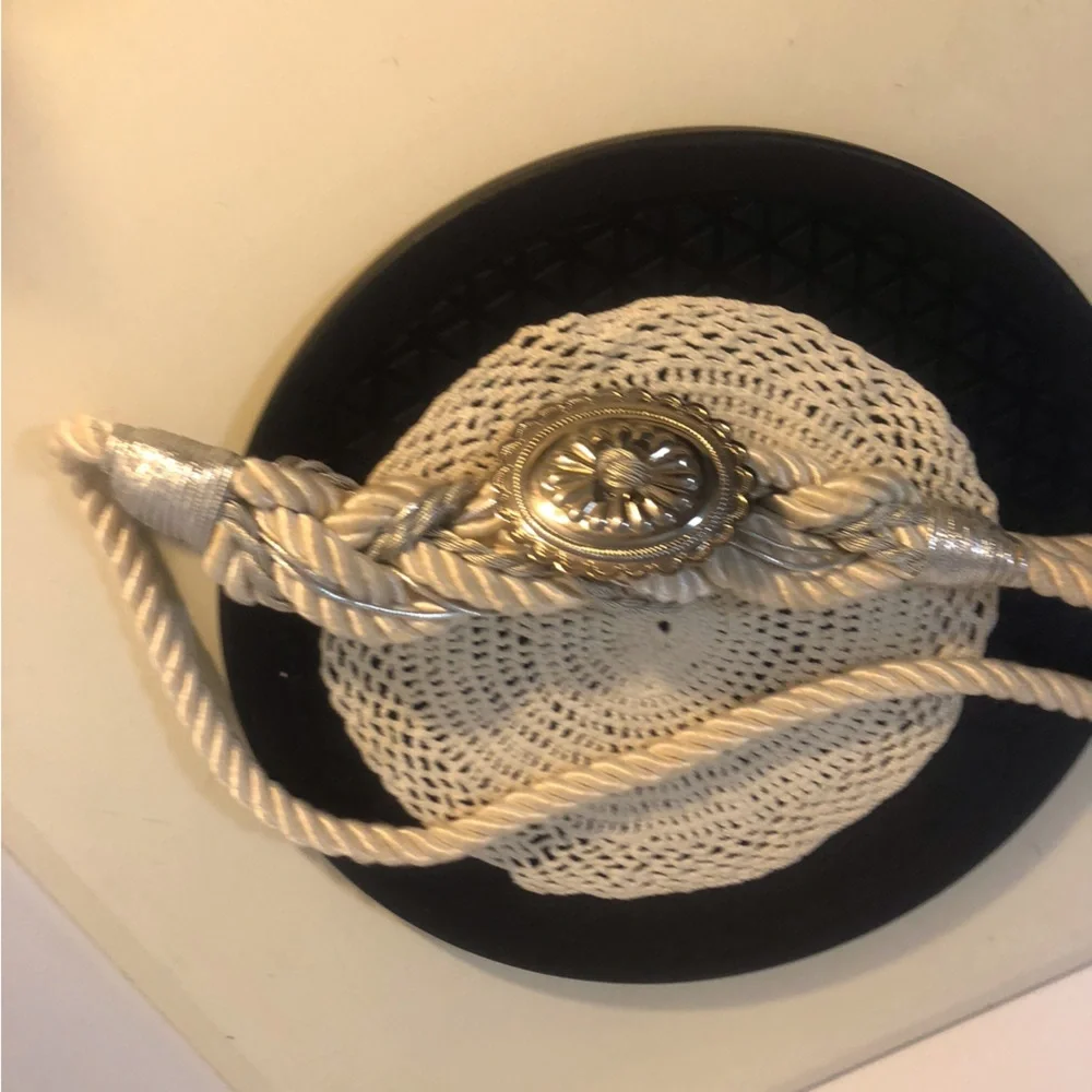 Vintage 80s Macrame Belts Gold Tone and Silver Tone